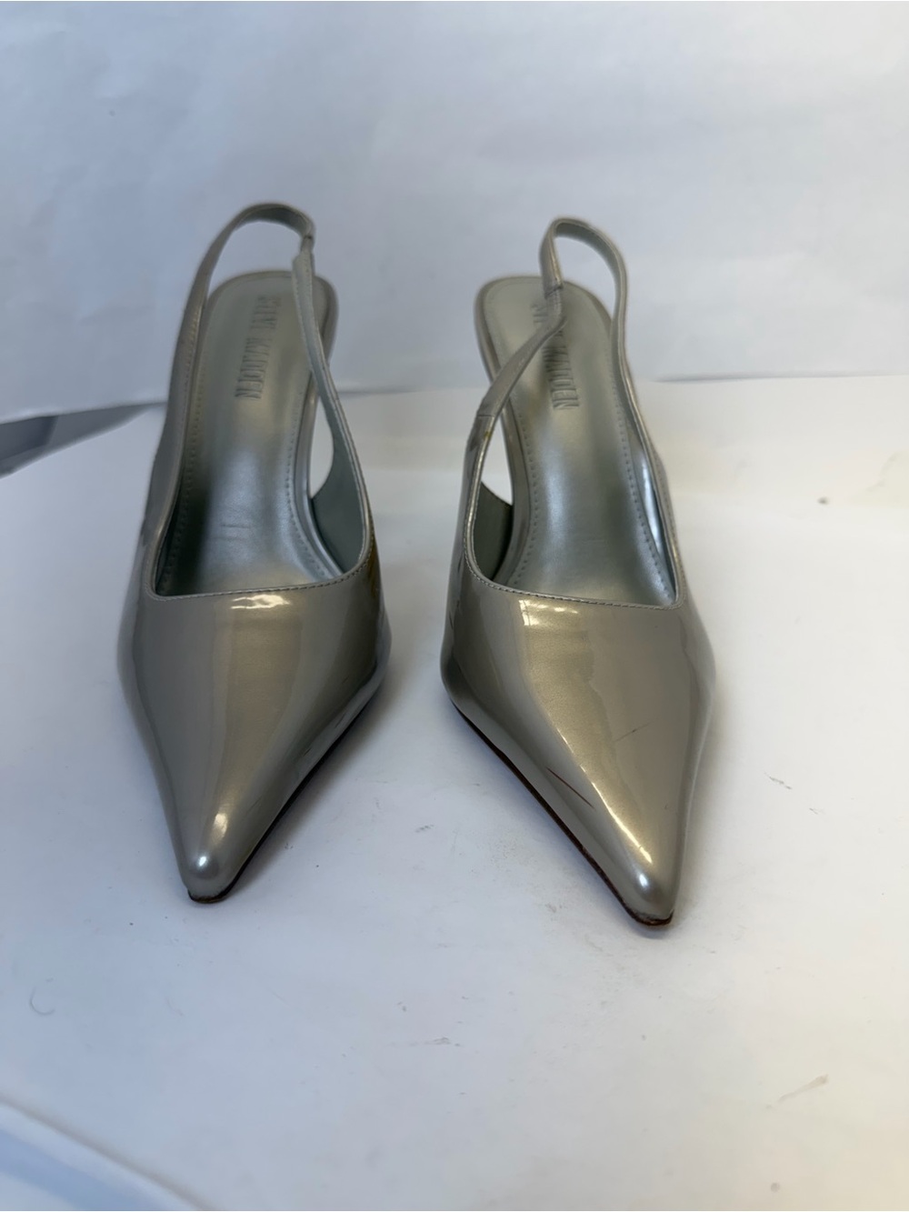 Steve Madden Reyes Slingback Pump in Ivory Pearl gold pointed toe high heel - Picture 4 of 8